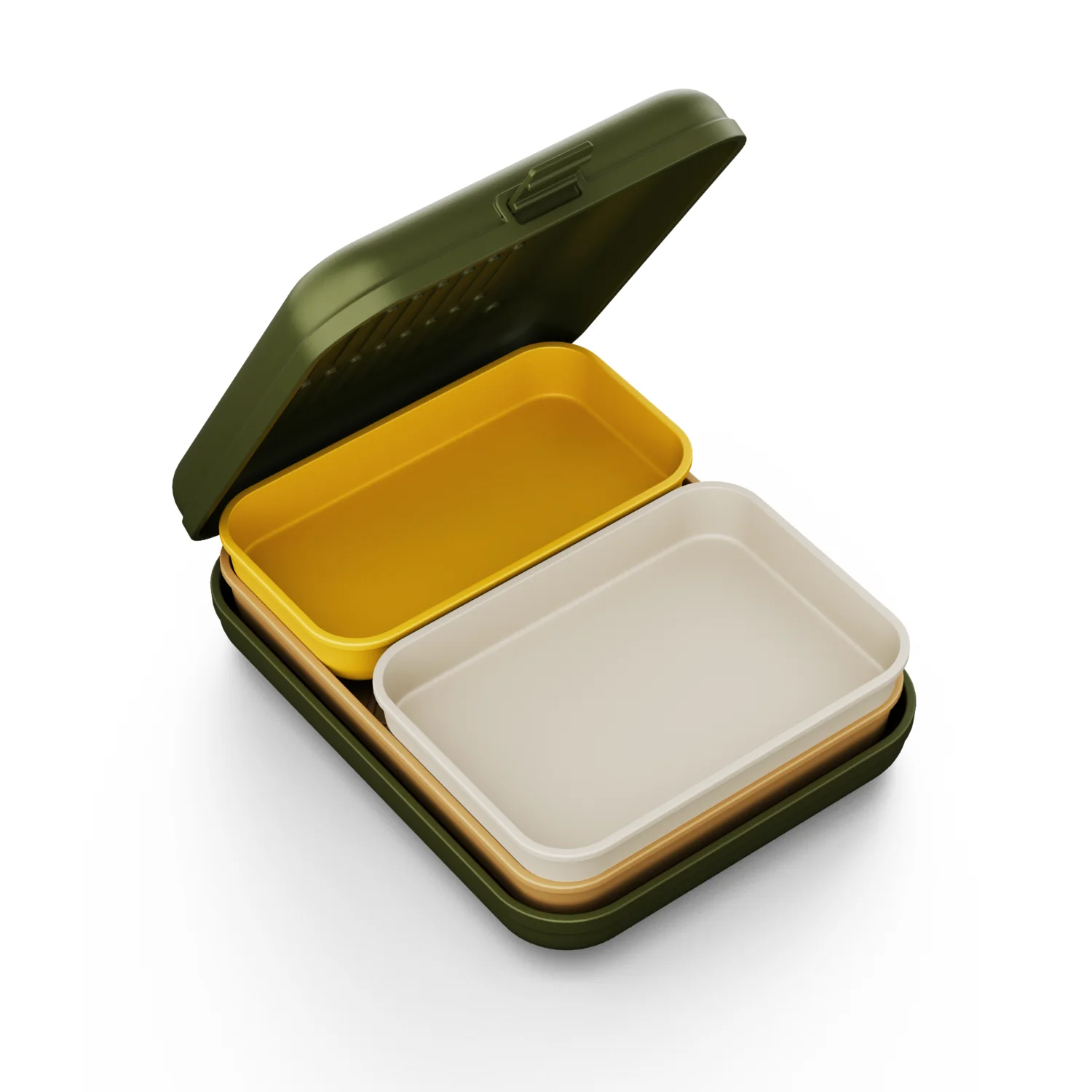 Cutlet Station trays nested together for storage